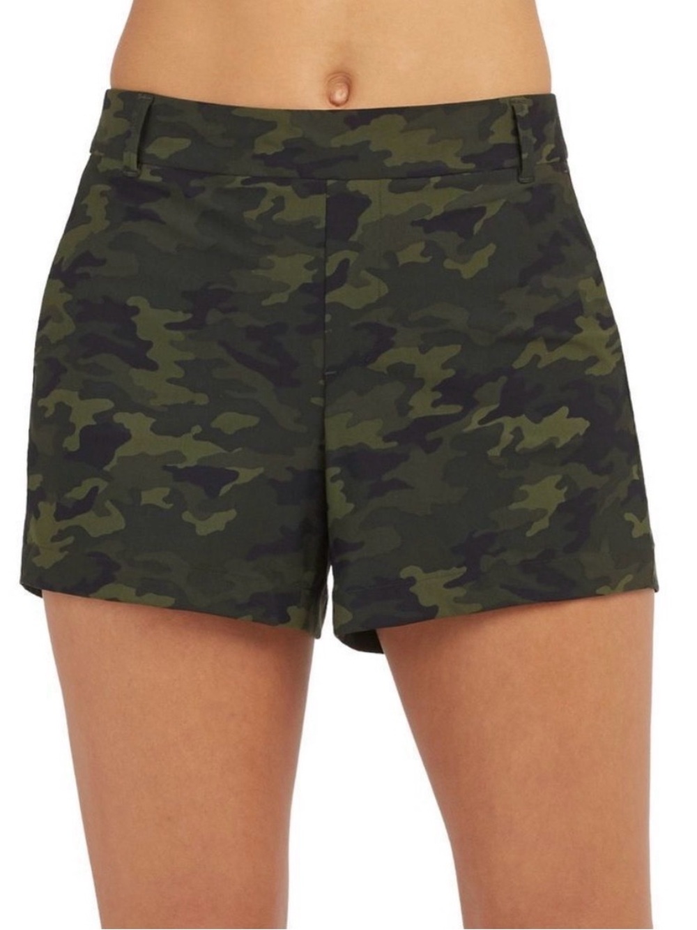 NEW SPANX Sunshine Shorts Green Camouflage 4” Inseam, Size Extra Large (XL) Camo